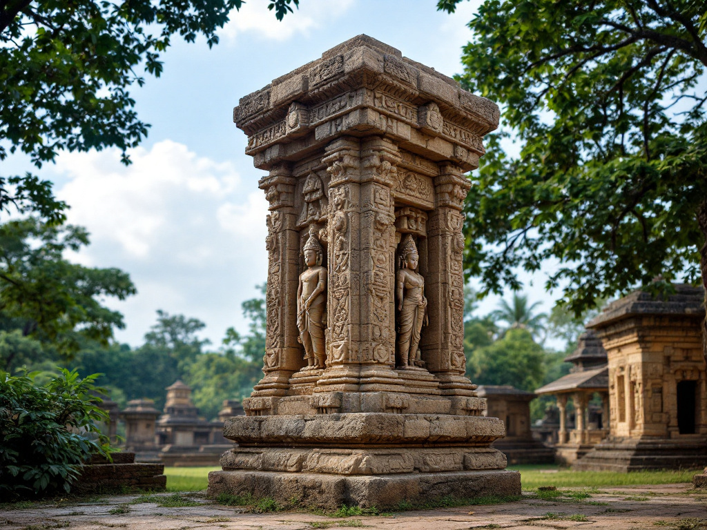 তেলেঙ্গানার আদিলাবাদে বুদ্ধ পরিনির্বাণ ভাস্কর্য খচিত বিরল চতুর্ভুজ পাথরের স্তম্ভের সন্ধান।